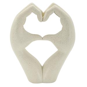 Estatuilla de resina color crema 16,5x7x20 cm