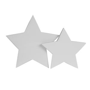 Estrellas infantiles artesanales madera pino gris 26 cm y 2…