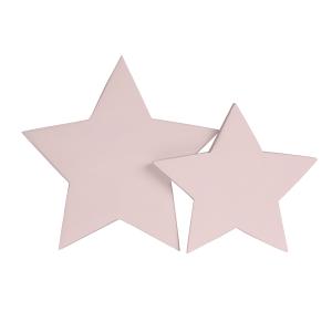 Estrellas infantiles artesanales madera pino rosa 26 cm y 2…