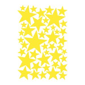 Estrellas mix en vinilo decorativo mate amarillo 19x29 cm