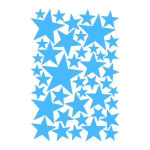 Estrellas mix en vinilo decorativo mate azul 19x29 cm