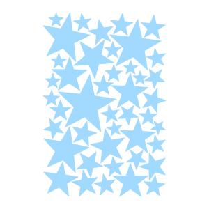 Estrellas mix en vinilo decorativo mate azul cielo 19x29 cm