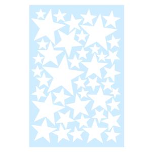 Estrellas mix en vinilo decorativo mate blanco 19x29 cm