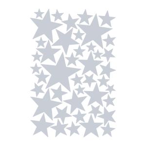 Estrellas mix en vinilo decorativo mate gris claro 19x29 cm