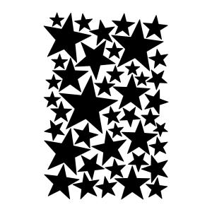 Estrellas mix en vinilo decorativo mate negro 19x29 cm