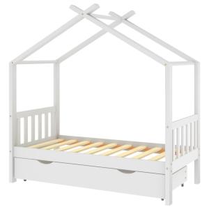 Estructura cama niños,marco de cama con cajón madera blanco…