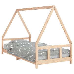 Estructura de cama,camas para niños madera maciza marrón 90…