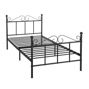 Estructura de cama doble metalizada negra con lamas 198*142…