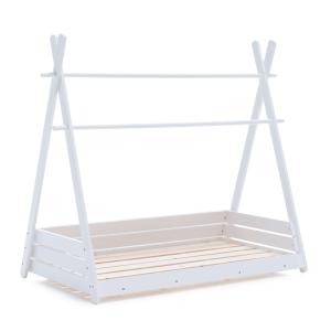 Estructura de camita-cabaña montessori blanca 70x140 cm