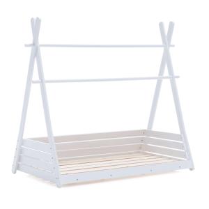 Estructura de camita-cabaña montessori blanca 90x200 cm