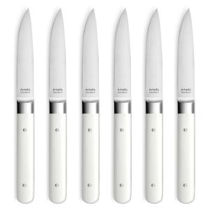 Estuche de 6 cuchillos carne acero inoxidable blanco