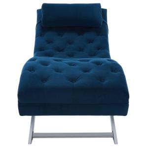 Eucalipto/madera de caucho silla en azul marino