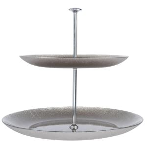 Expositor de postres de vidrio gris