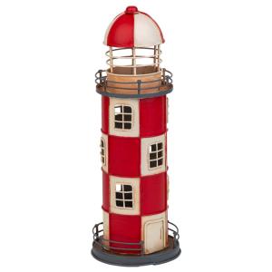 Faro hucha de metal rojo 12x12x31