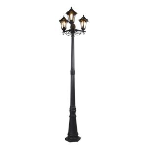 Farol clásico negro 3-luces IP44