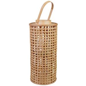 Farol de bambú con recipiente de cristal para la vela D24x5…