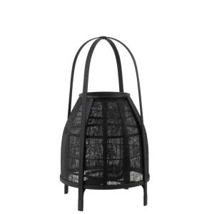 Farol de bambú negro 34,5x34,5x60 cm