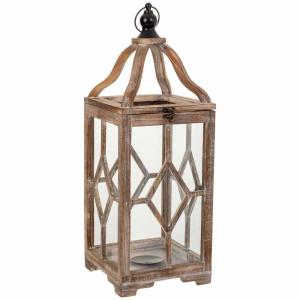 Farol de madera 21x21x60h cm