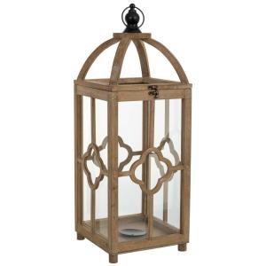 Farol de madera 23x23x63h cm