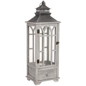 Farol de madera 26x21x75h cm