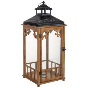 Farol de madera 30x30x72.5h cm