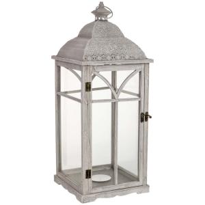 Farol de madera 30x30x74.5h cm
