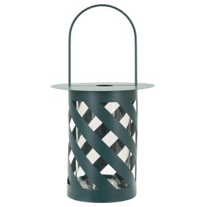 Farol de metal color verde azulado cm Ø 23X43