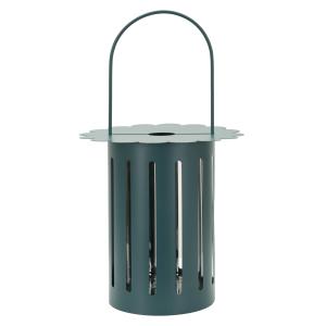 Farol de metal color verde azulado cm Ø 24X43
