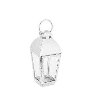 Farol decorativo de acero plateado h50