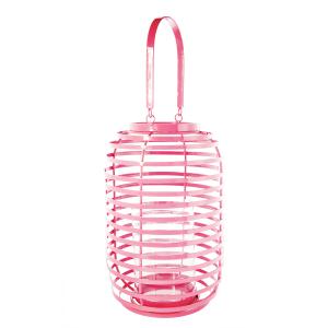 Farol decorativo de hierro rosa h28