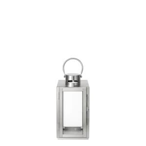 Farol decorativo de vidrio y acero dorado cepillado H30
