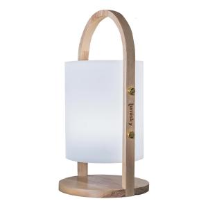 Farol led inalámbrico madera clara h37cm