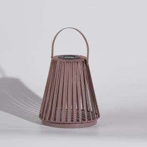 Farol LED solar beige y negro