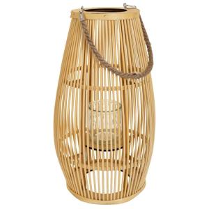 Farol portavelas de bambú marrón d28x51.5