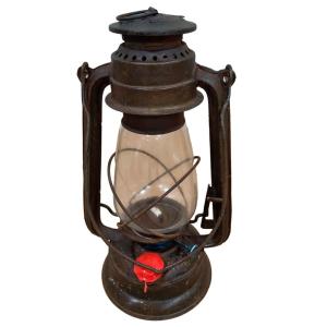 Farol portavelas de metal artesanal 18x18x32