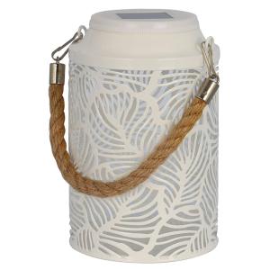 Farol solar decorativo blanco  h18cm