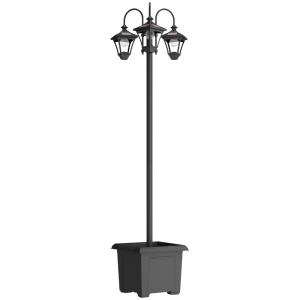 Farola solar 52x52x185 cm negro