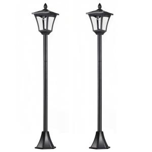 Farolas solares 18x18x160 cm negro