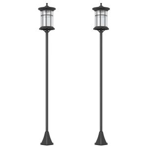 Farolas solares exterior 23.5x23.5x184 cm negro