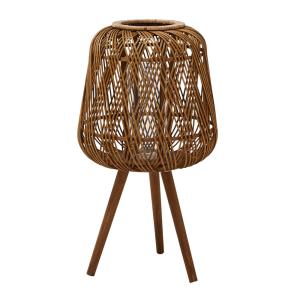 Farolillo con patas de bambú y vidrio