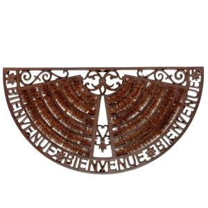 Felpudo de hierro forjado i fibra de coco marrón 37 x 70 cm