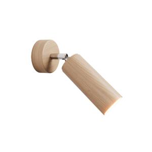 Fermaluce wood con foco orientable de madera y pantalla tub…