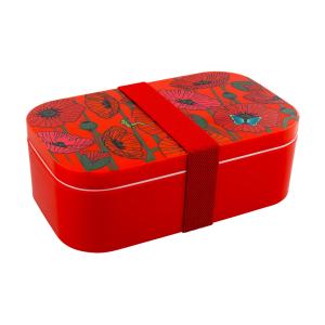 Fiambrera  rojo silicona  19 x 6 x 11 cm