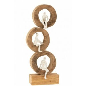 Figura 3 pensadores anillos madera de mango/aluminio natura…
