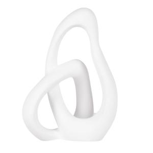 Figura abstracta de cerámica blanca Alt. 25