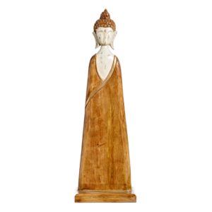 Figura buda de madera marrón