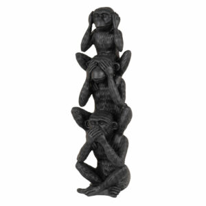 Figura de 3 monos negros 30 cm