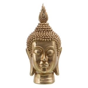 Figura de Buda de resina oro viejo