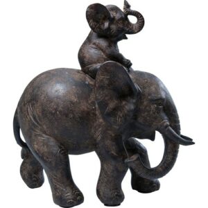 Figura de elefante de poliresina marrón