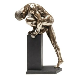 Figura de hombre de poliresina de bronce